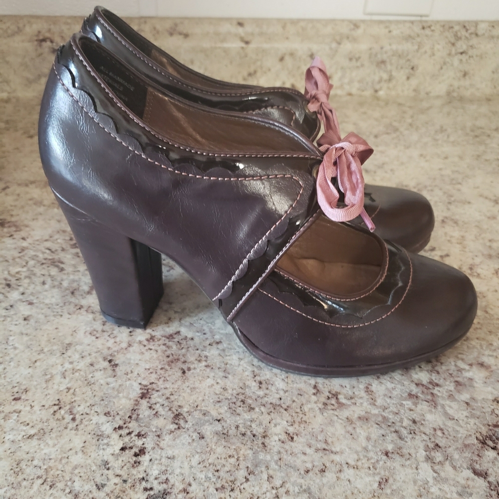 Brown and Pink Heels